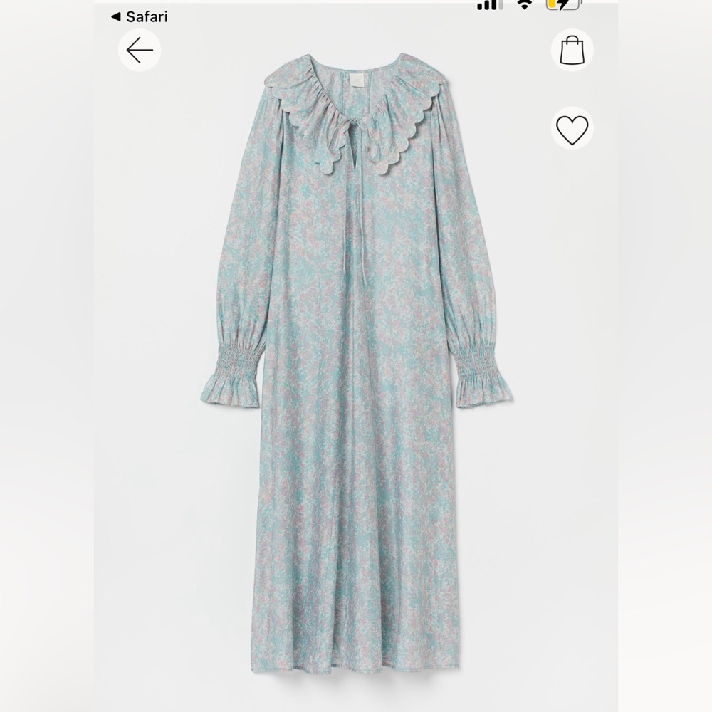 H&M long flounce collared dress